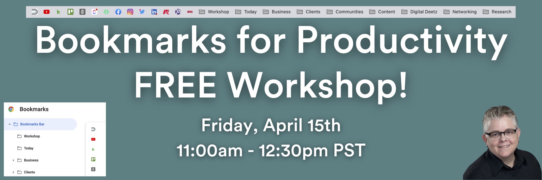 Bookmarks for Productivity FREE workshop! 